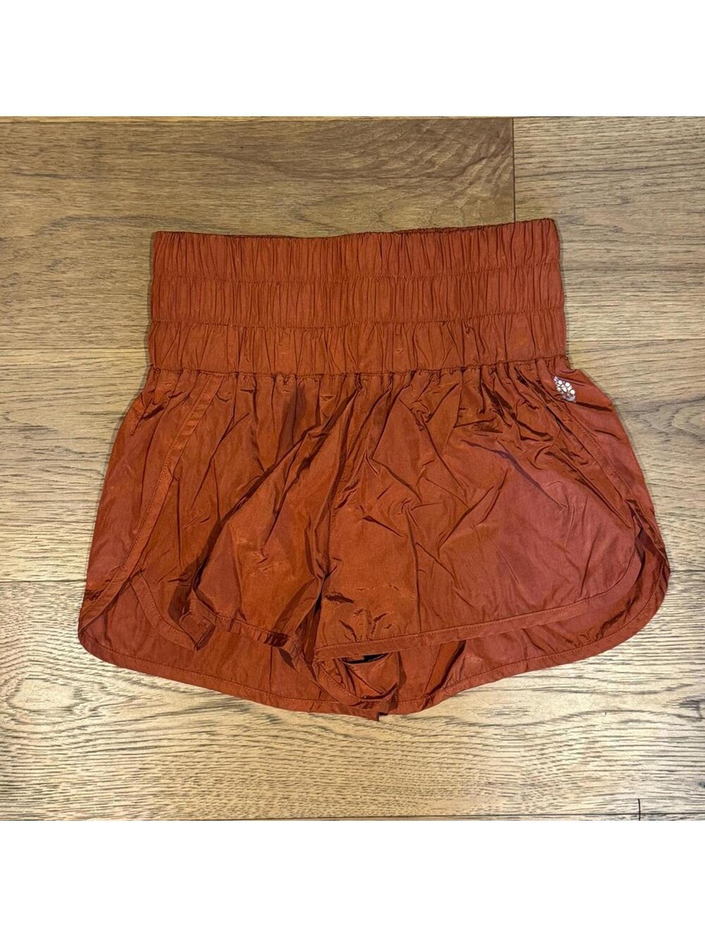 FP Movement Rust Orange High-Waisted Shorts